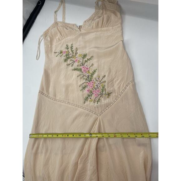 Sue Wong Nocturne Silk Floral Embroidered Maxi Dress Gown Y2k Vintage 90s Flowy - Picture 7 of 13